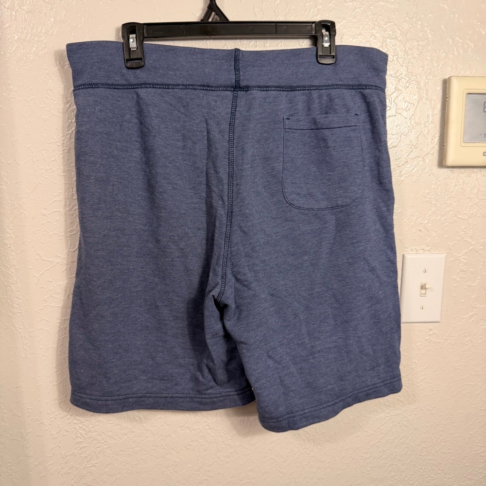 The North Face Mens Blue Heather Knit Sweat Shorts Drawstring Pockets Size L